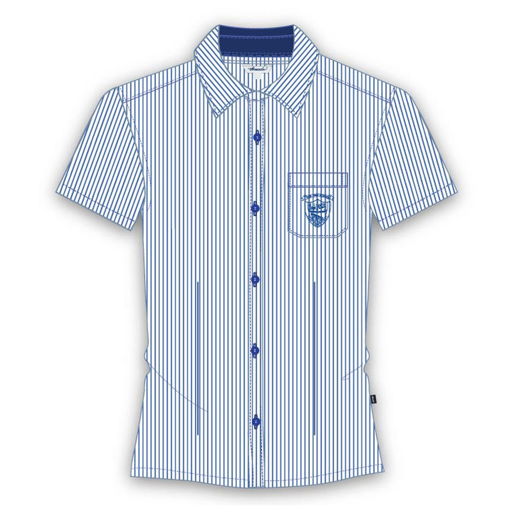 Girls SS Stripe Blouse - White - Grades 1-10 - GEMS Our Own Indian School - Dubai