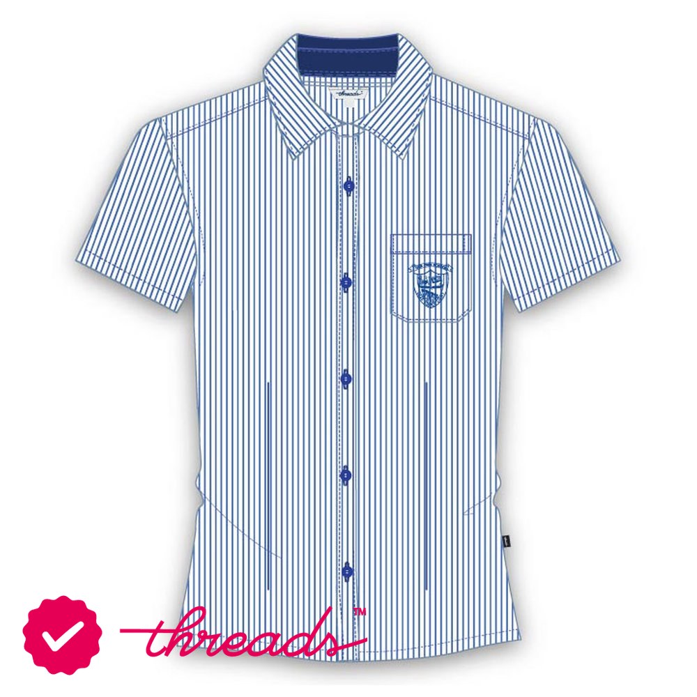 Girls SS Stripe Blouse - White - Grades 1-10 - GEMS Our Own Indian School - Dubai