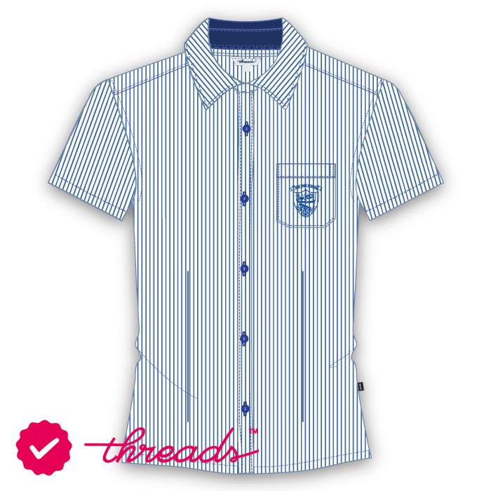 Girls - SS Stripe Blouse - White - Grades 1-10 - GEMS Our Own English High School - Sharjah (Girls)