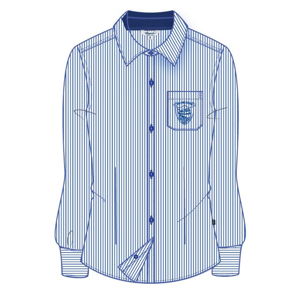 Girls FS Stripe Blouse - White - Grades 1-10 - GEMS Our Own Indian School - Dubai