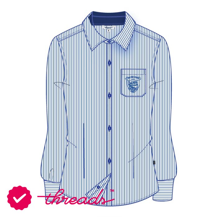 Girls - FS Stripe Blouse - White - Grade 1-Grade 10 - GEMS Our Own English High School - Sharjah (Girls)