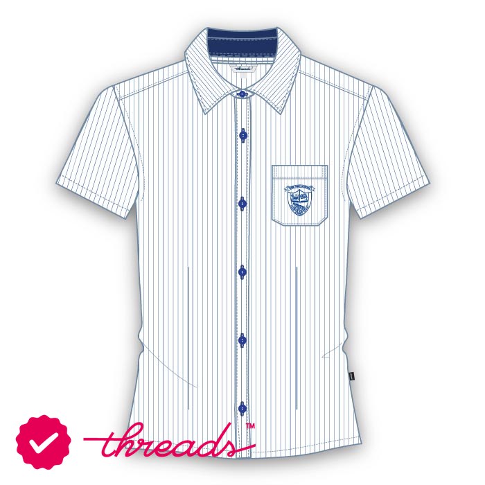 Girls SS Stripe Blouse - White - Grade 11-Grade 12 - GEMS Our Own English High School - Al Ain