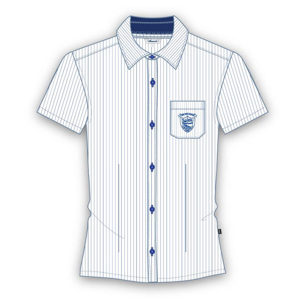 Girls SS Stripe Blouse - White - Grade 11 - Grade 12 - GEMS Our Own English High School - Dubai (Girls)