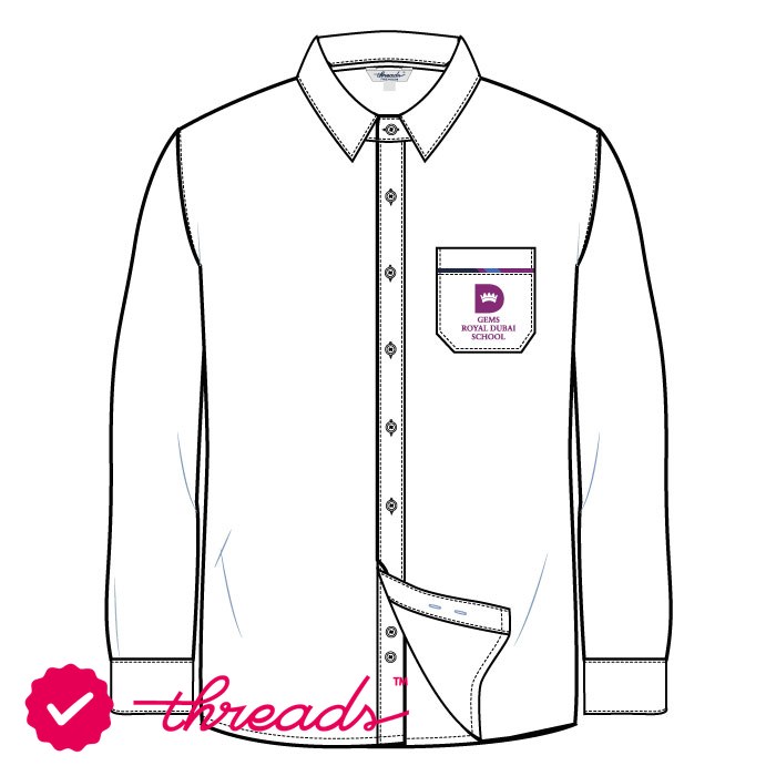 Boys Full Sleeve Shirt - White - Grades 7-11 - GEMS Royal Dubai School