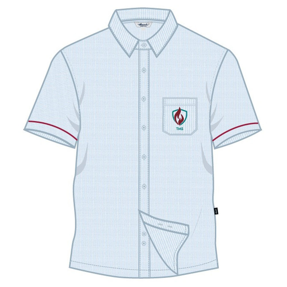 Boys Short Sleeve Shirt - Light Blue - Grades 1-12 - The Millennium School - Dubai