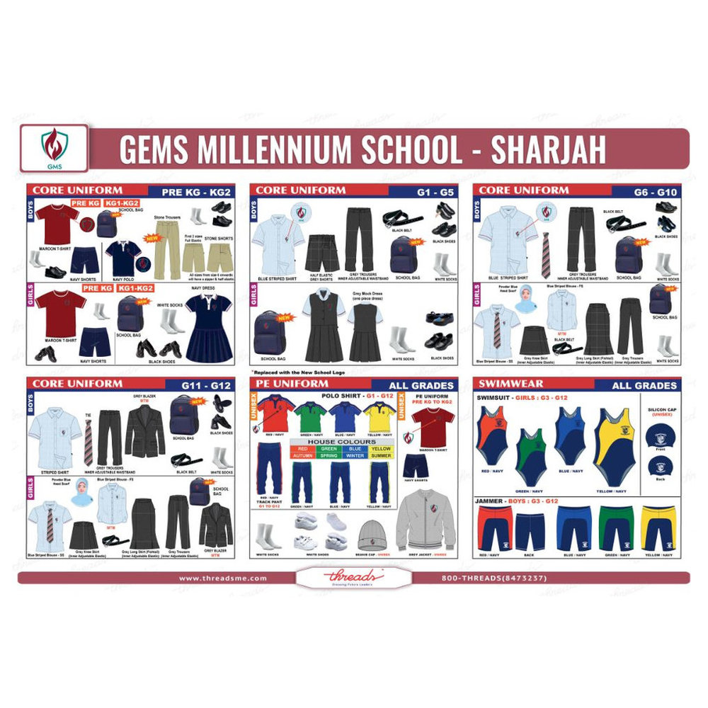 Boys Short Sleeve Shirt - Light Blue - Grades 1-12 - GEMS Millennium School - Sharjah