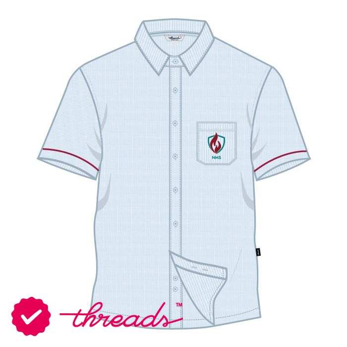 Boys Short Sleeve Shirt - Light Blue - Grades 1-12 - GEMS New Millennium School - Al Khail