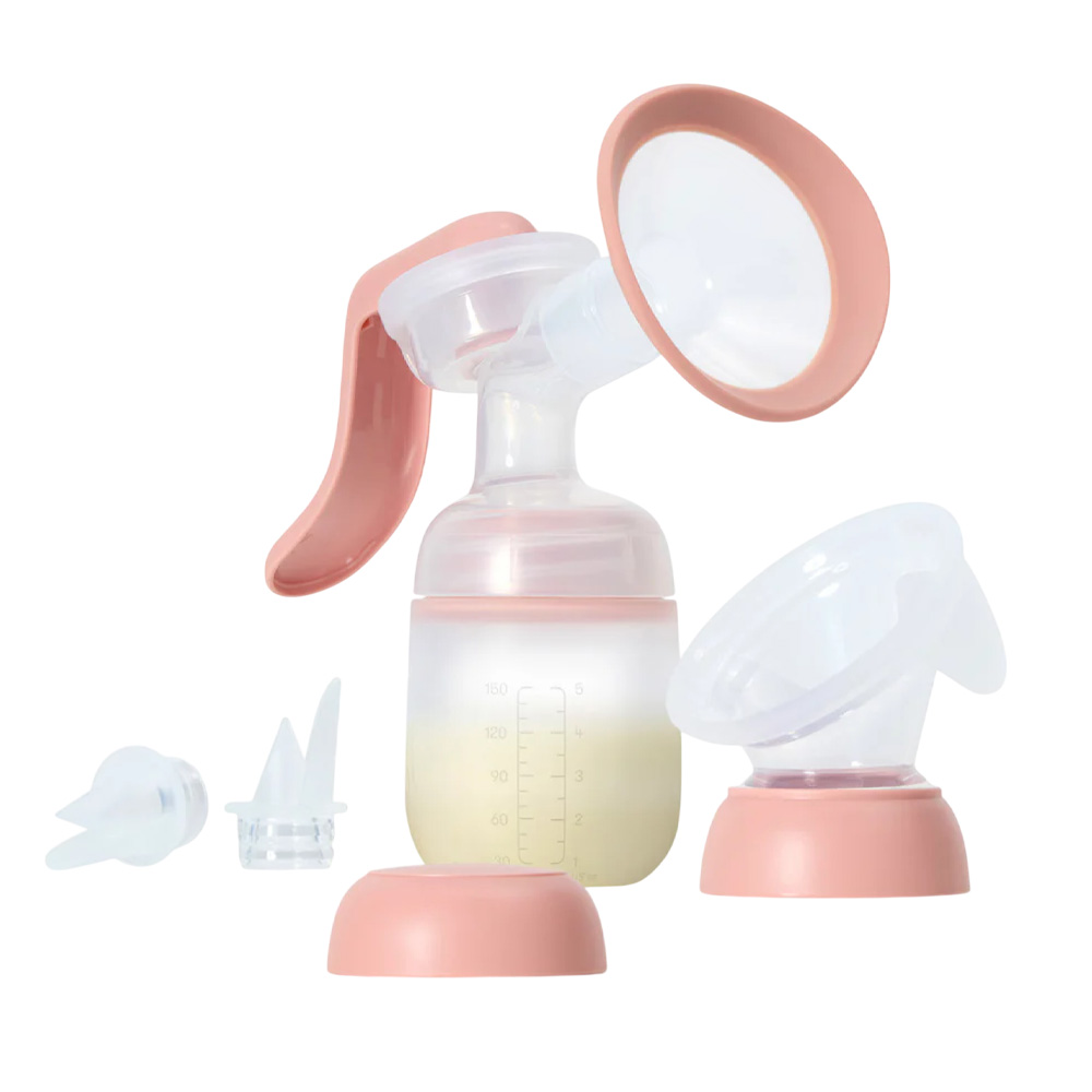Frida Mom - 2-in-1 Manual Breast Pump With Hands-Free Silicone Suction Cup