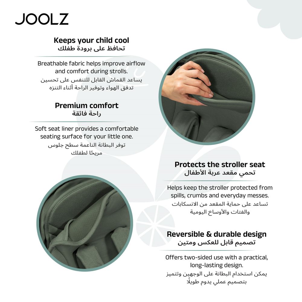 Joolz - Breathable Stroller Seat Liner - Forest Green