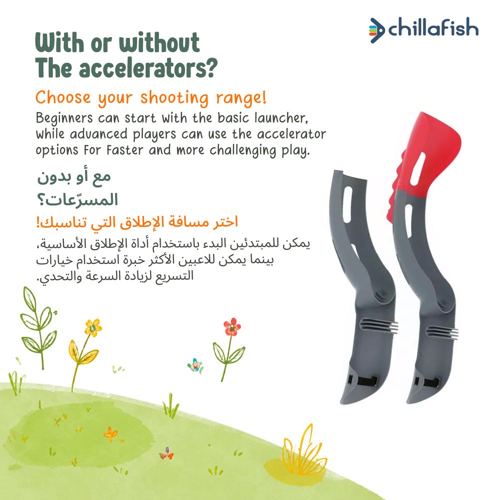 Chillafish - Slingi Anthracite Launch Catch Ball Game - Yellow/Red