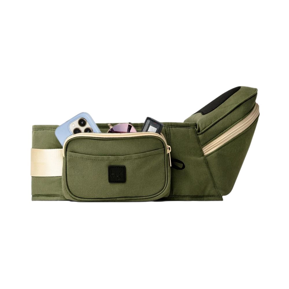 Hackerlily - Ergonomic Hip Seat Baby Carrier - Khaki/Cream