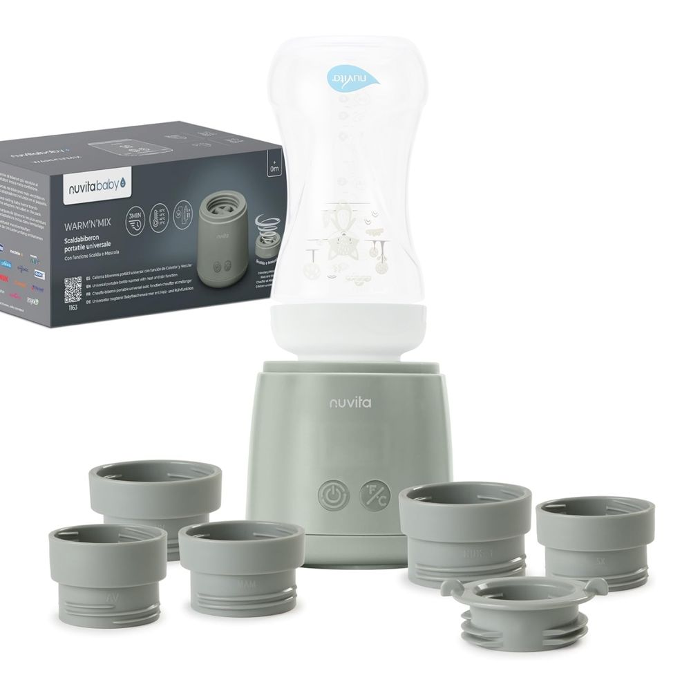 Nuvita - Rechargeable Portable Bottle Warmer With Automatic Stir Function - Sage Green