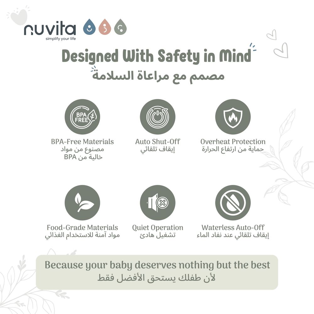 Nuvita - Rechargeable Portable Bottle Warmer With Automatic Stir Function - Sage Green