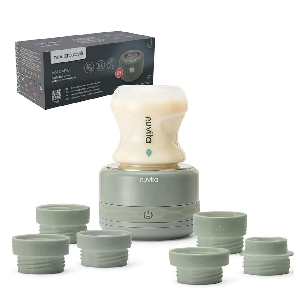 Nuvita - Rechargeable Cordless Bottle Warmer With 5 Temperature Settings - Sage Green