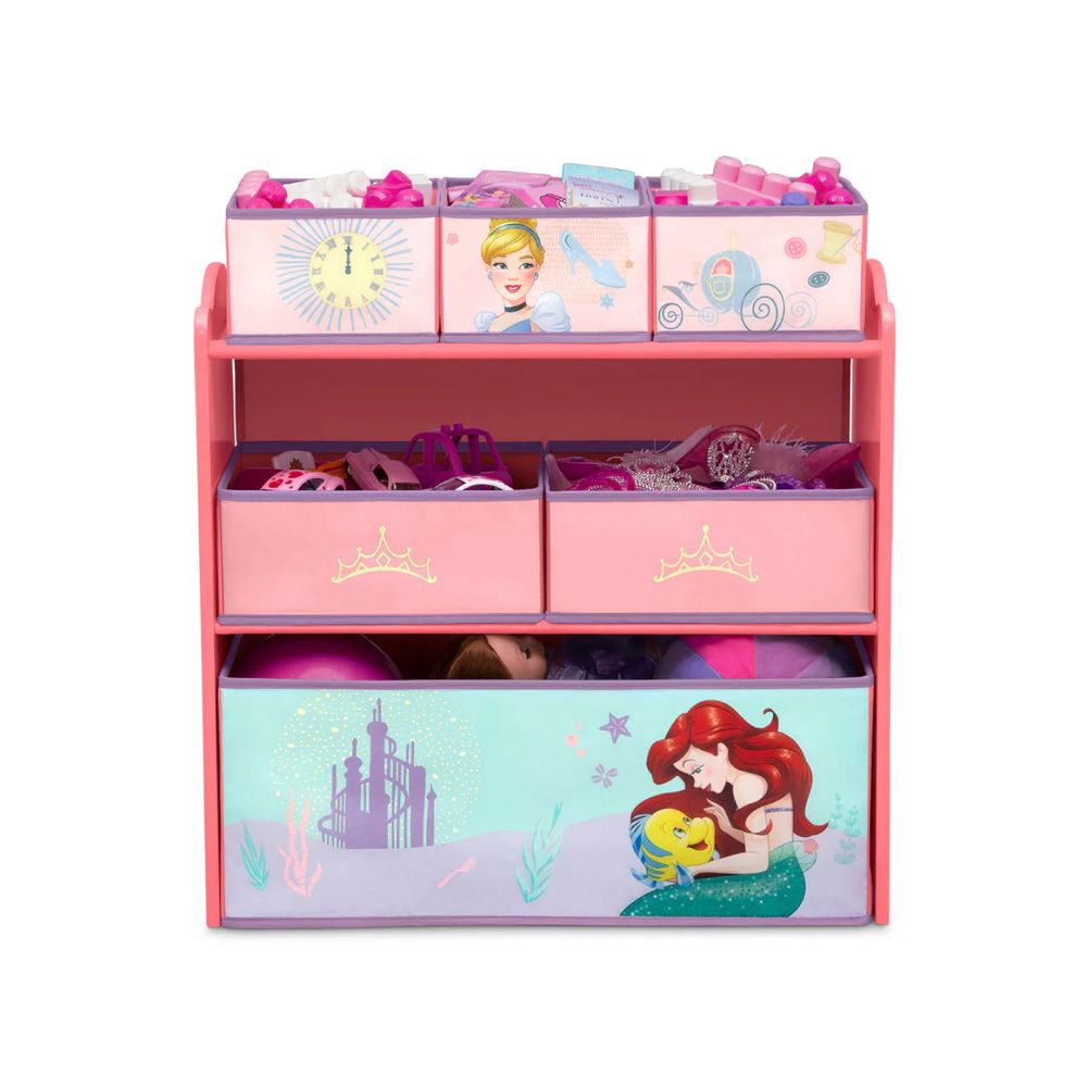 Delta Children - 6 Bin Design & Store Toy Organizer - Disney Princess