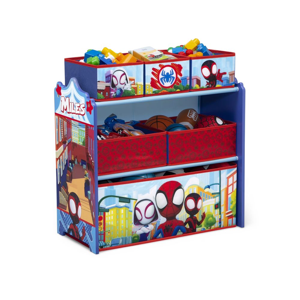 Delta Children - Spidey And Friends 6 Store Bin Toy Storage Organizer - Red