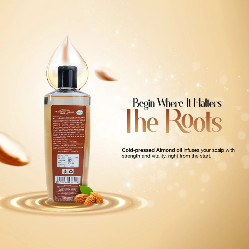 Dhathri - Almond & Moroccan Argan Hair Oil - 300 ml