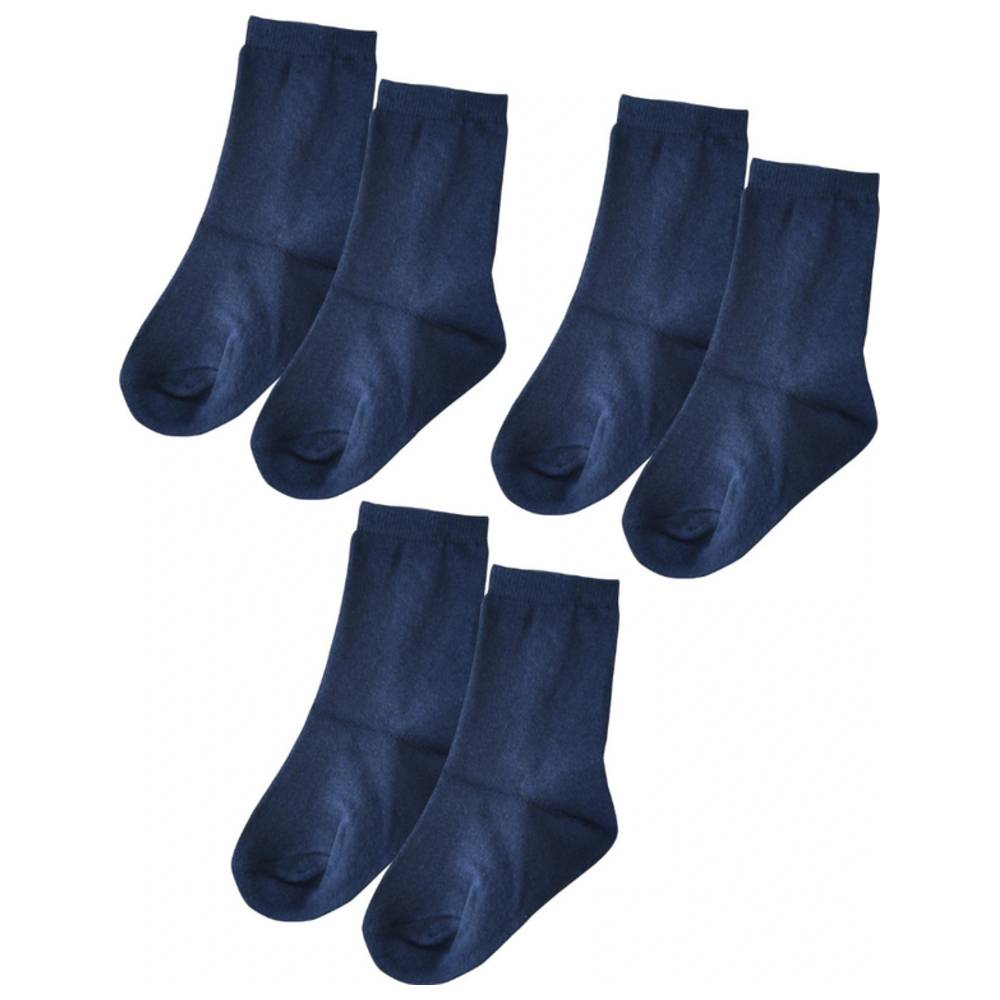 Genius Boy's Crew Socks - Navy Blue - Pack of 3