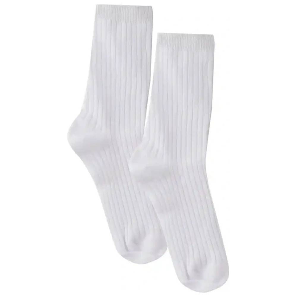 Genius Boy's Ribbed Socks - White - Pack of 3