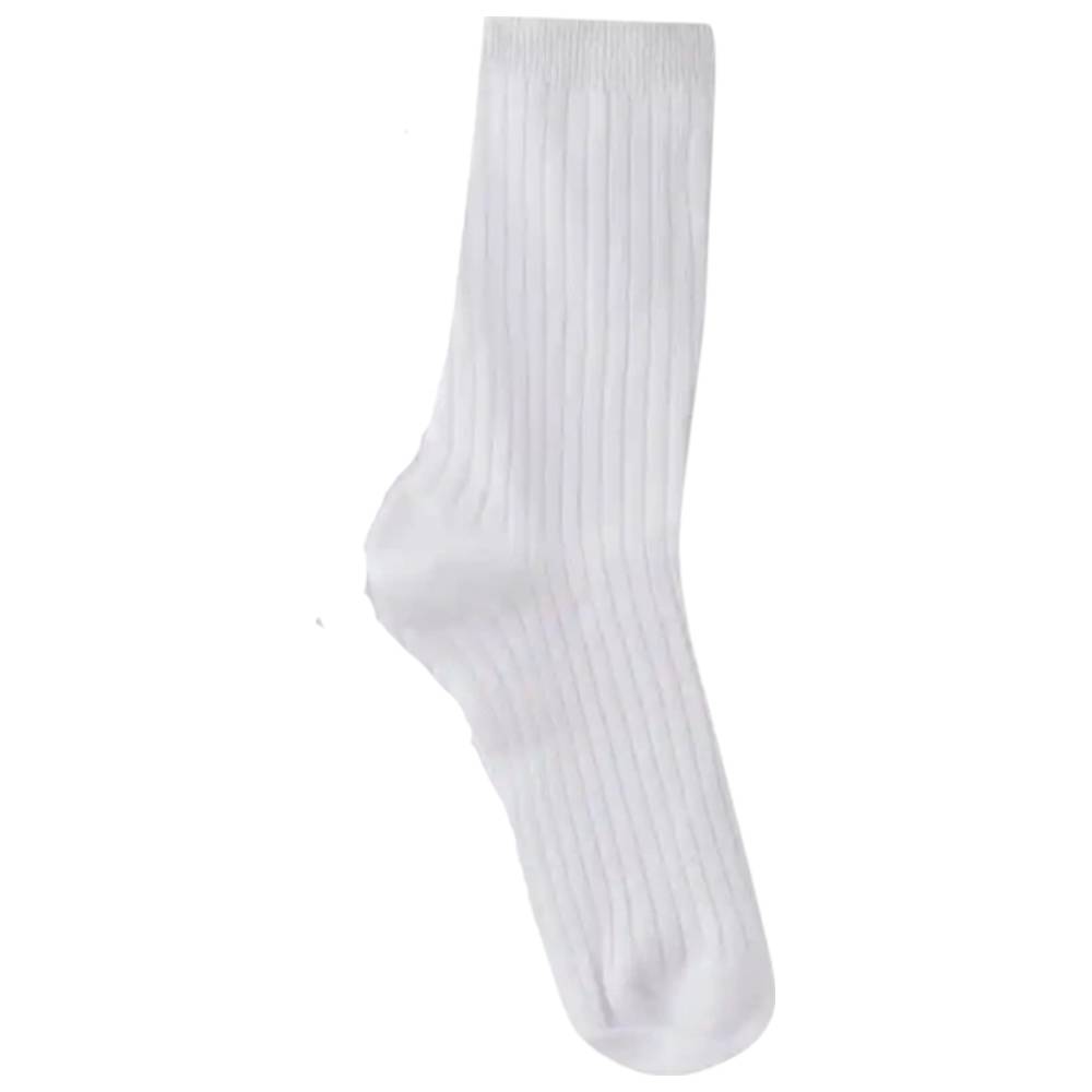 Genius Boy's Ribbed Socks - White - Pack of 3