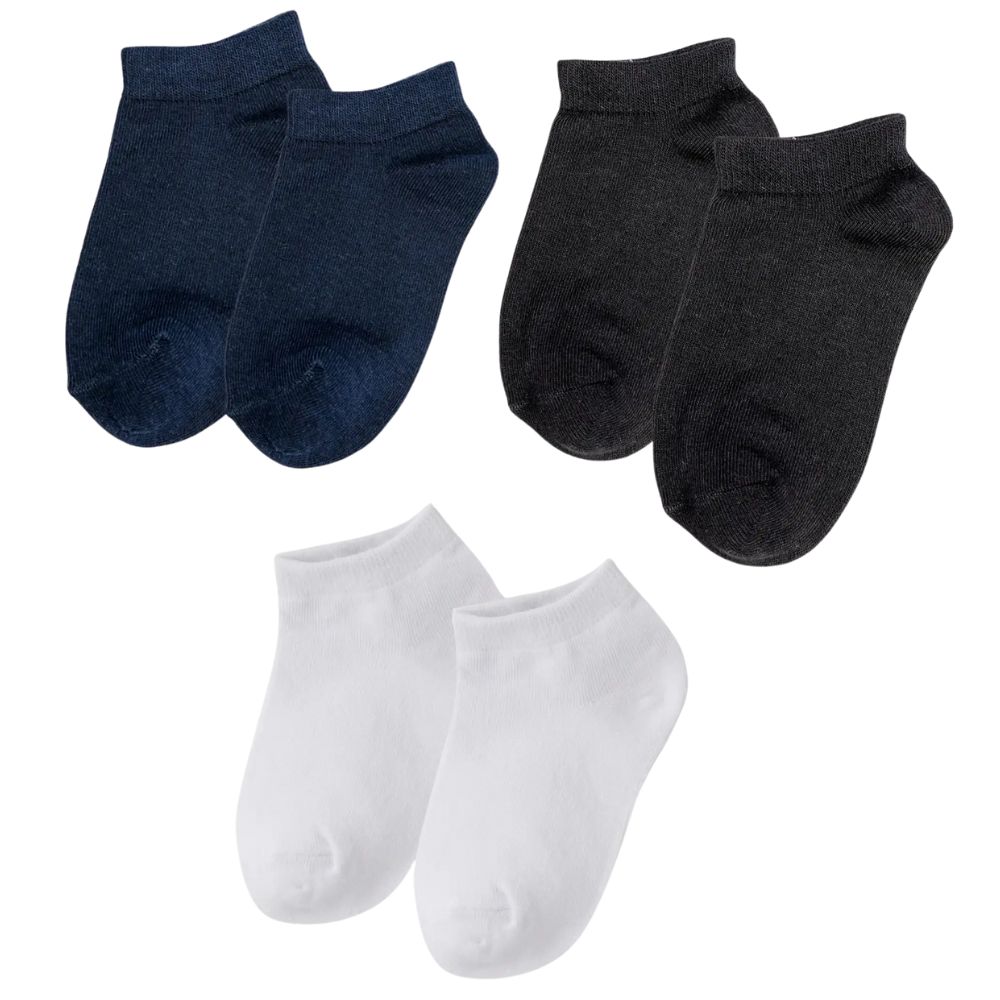Genius Boy's Solid Color Trainer Socks - 3 Pairs