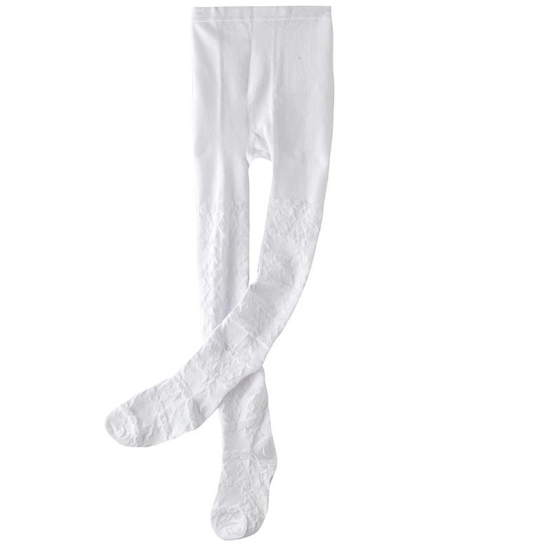 Genius Girls' Plain Tights - White
