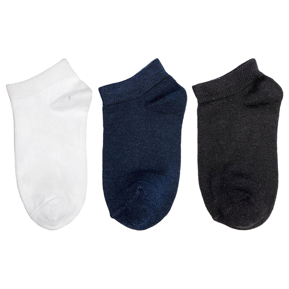 Genius Kids Ankel Length Trainer Socks - Multicolor - 3 Pcs