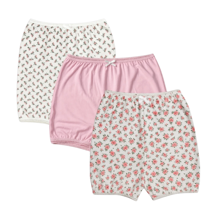 Genius Girl's Cotton Undershorts - Multicolor - 3 Pcs