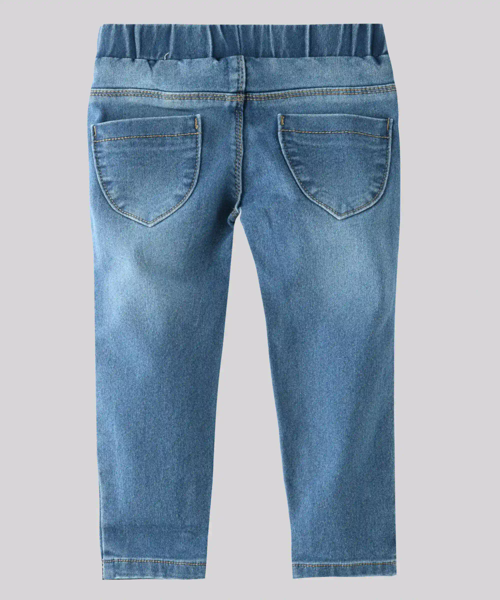 Nexgen Girl's Fully Elasticated Jeggings Ice Wash - Denim