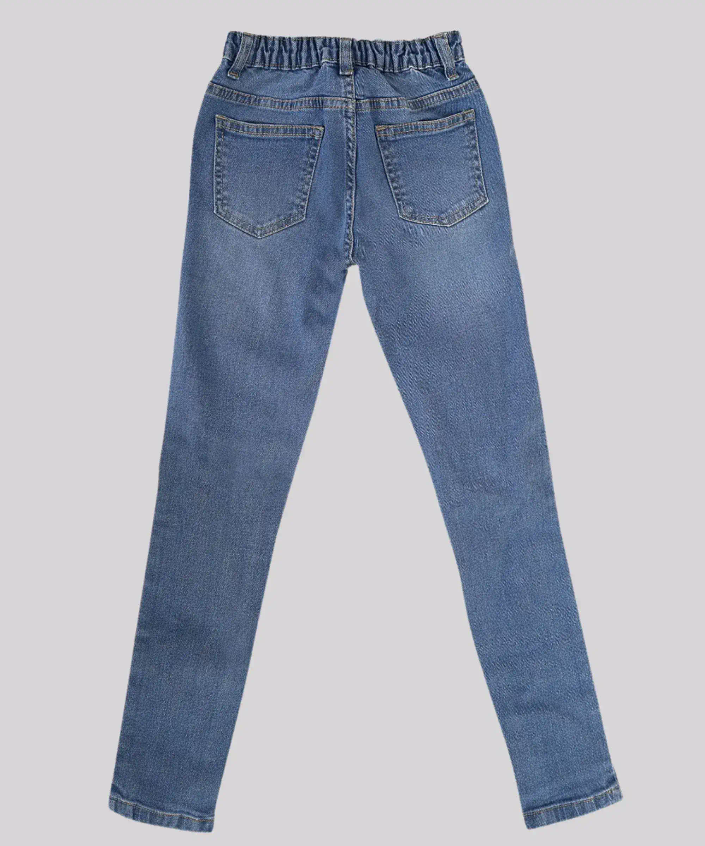 Nexgen Girl' Semi Elasticated Denim Jeans Denim - Blue