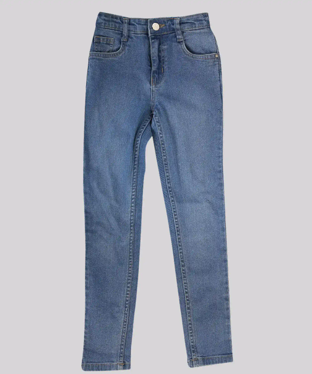 Nexgen Girl' Semi Elasticated Denim Jeans Denim - Blue