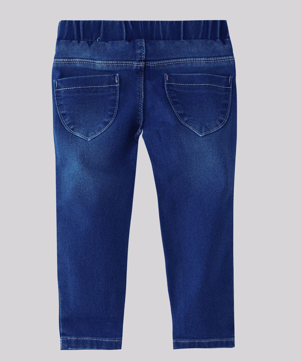 Nexgen Girl' Fully Elasticated Denim Jeggings - Dark Blue