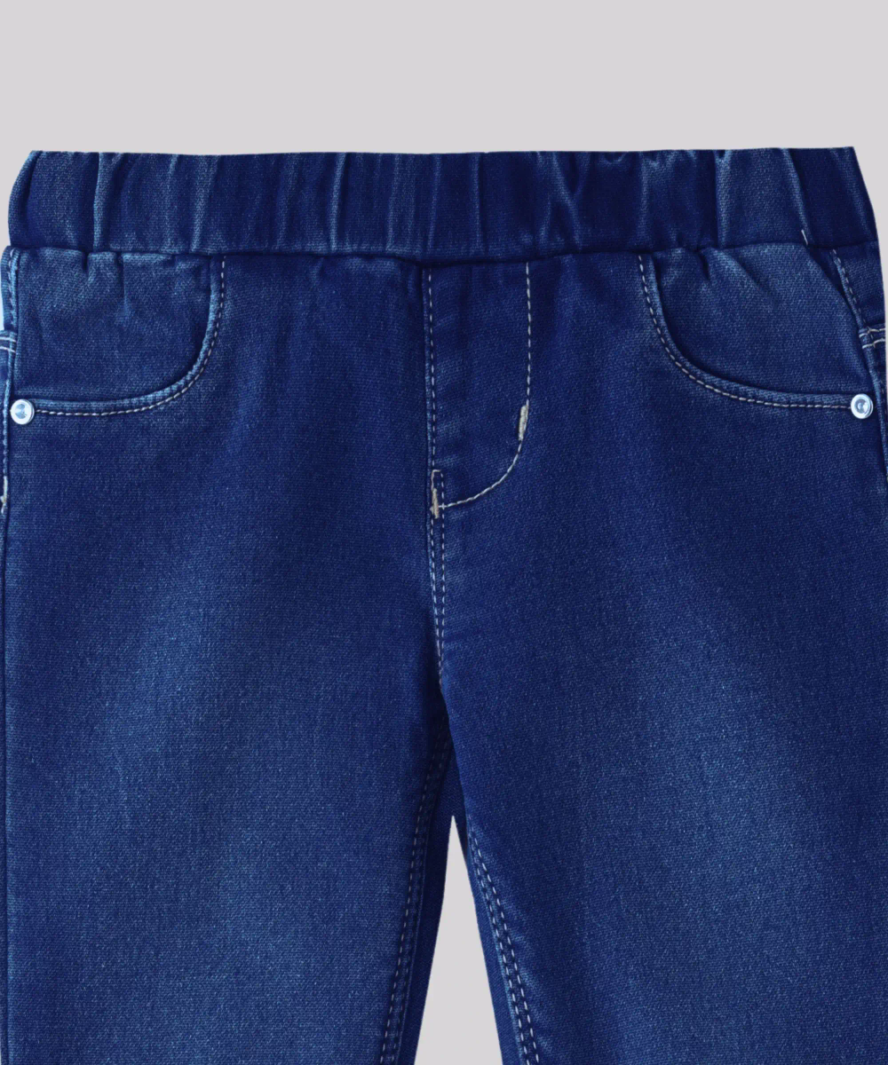 Nexgen Girl' Fully Elasticated Denim Jeggings - Dark Blue