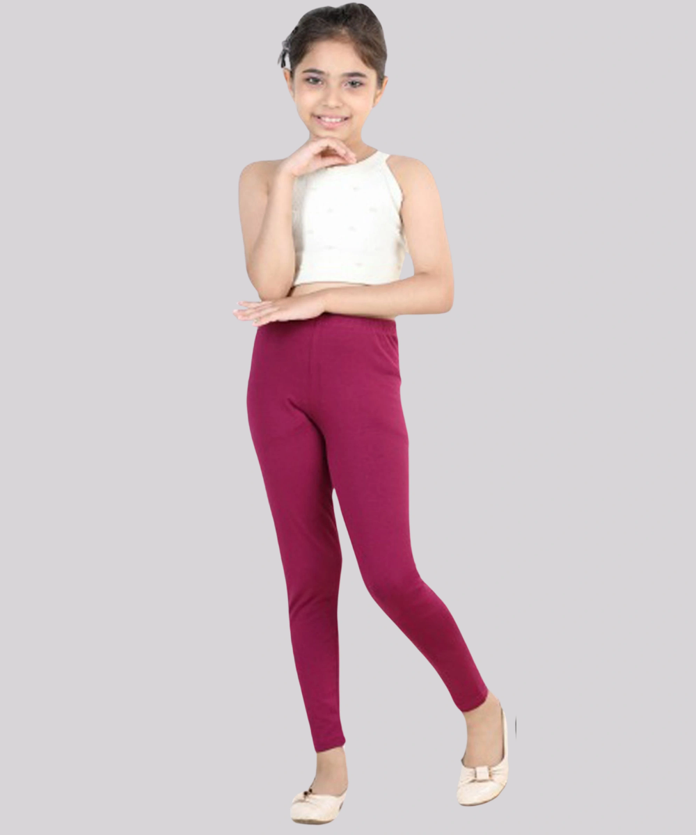 Nexgen Girl' Fully Elasticated Plain Leggings - Mauve
