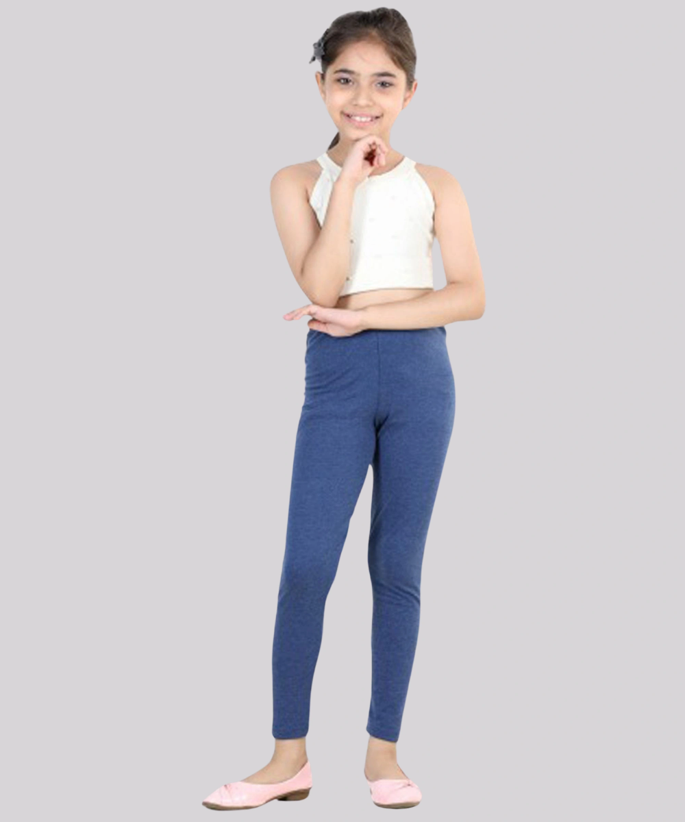 Nexgen Girl' Fully Elasticated Plain Leggings - Indigo