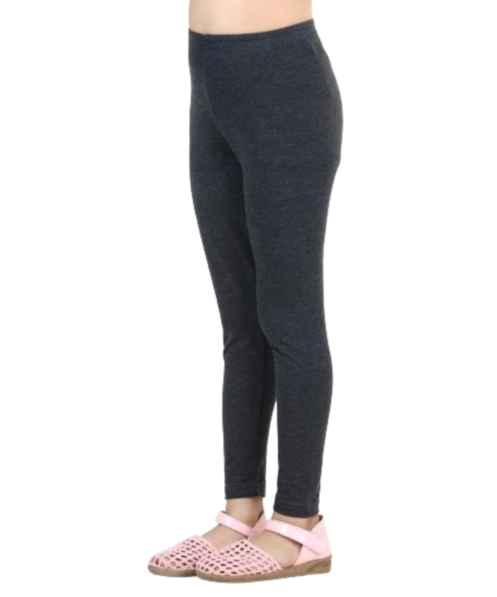 Nexgen Girl' Fully Elasticated Plain Leggings - Grey