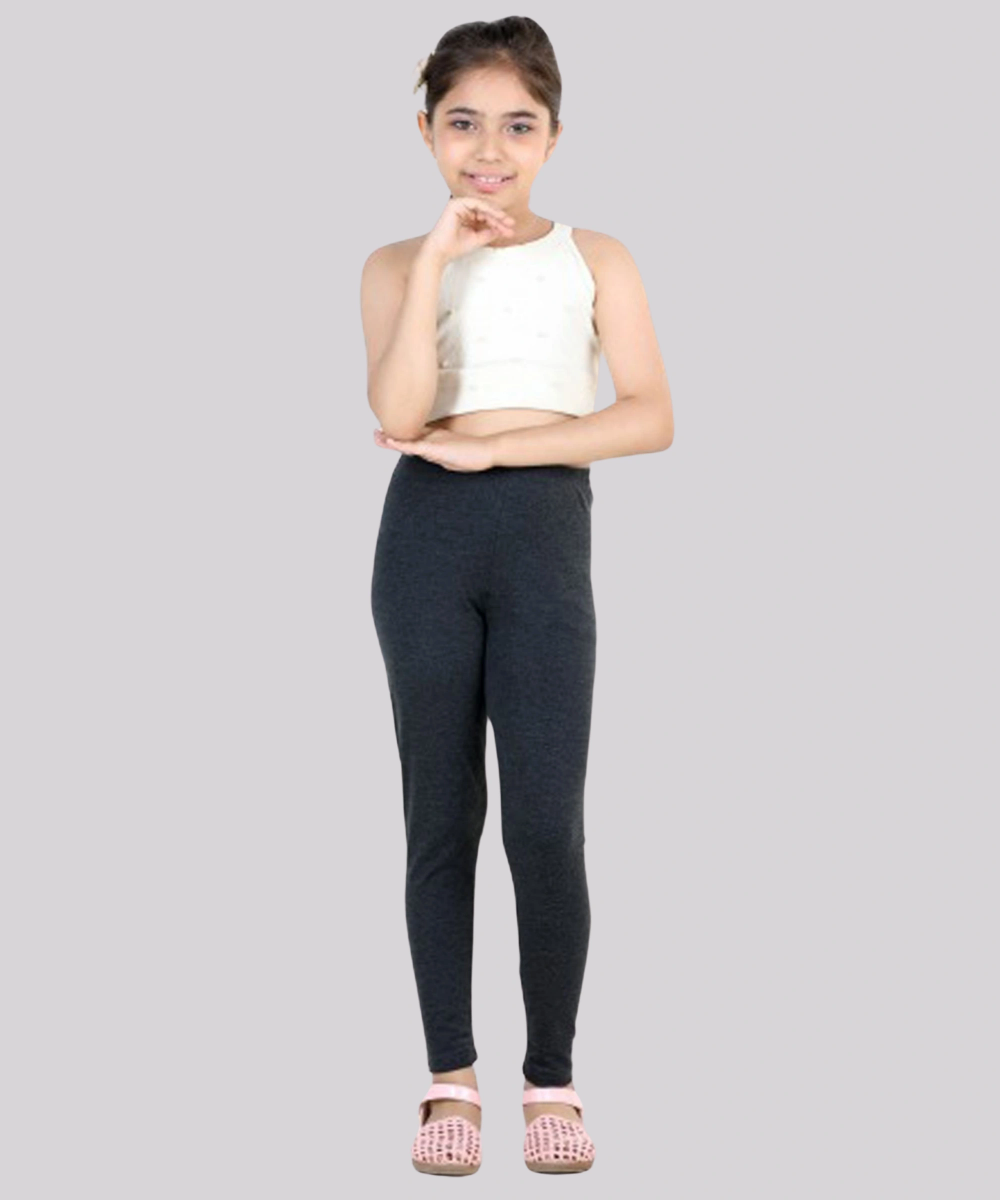 Nexgen Girl' Fully Elasticated Plain Leggings - Grey