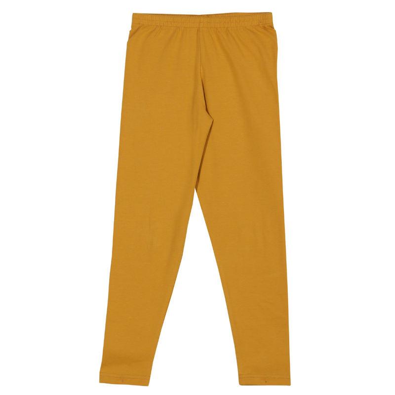Nexgen Girl' Fully Elasticated Plain Leggings - Mustard