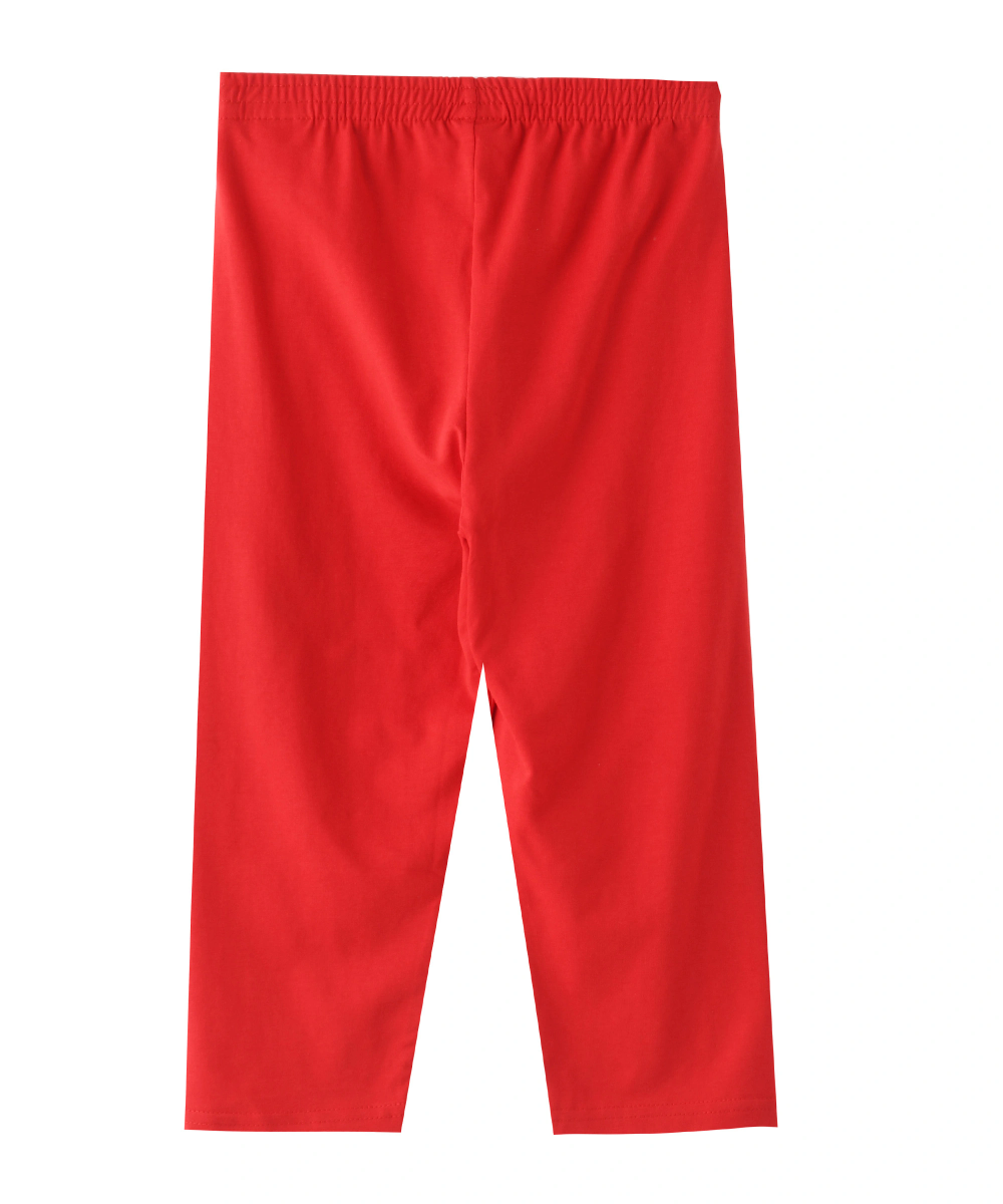 Nexgen Girl' Fully Elasticated Plain Leggings - Red