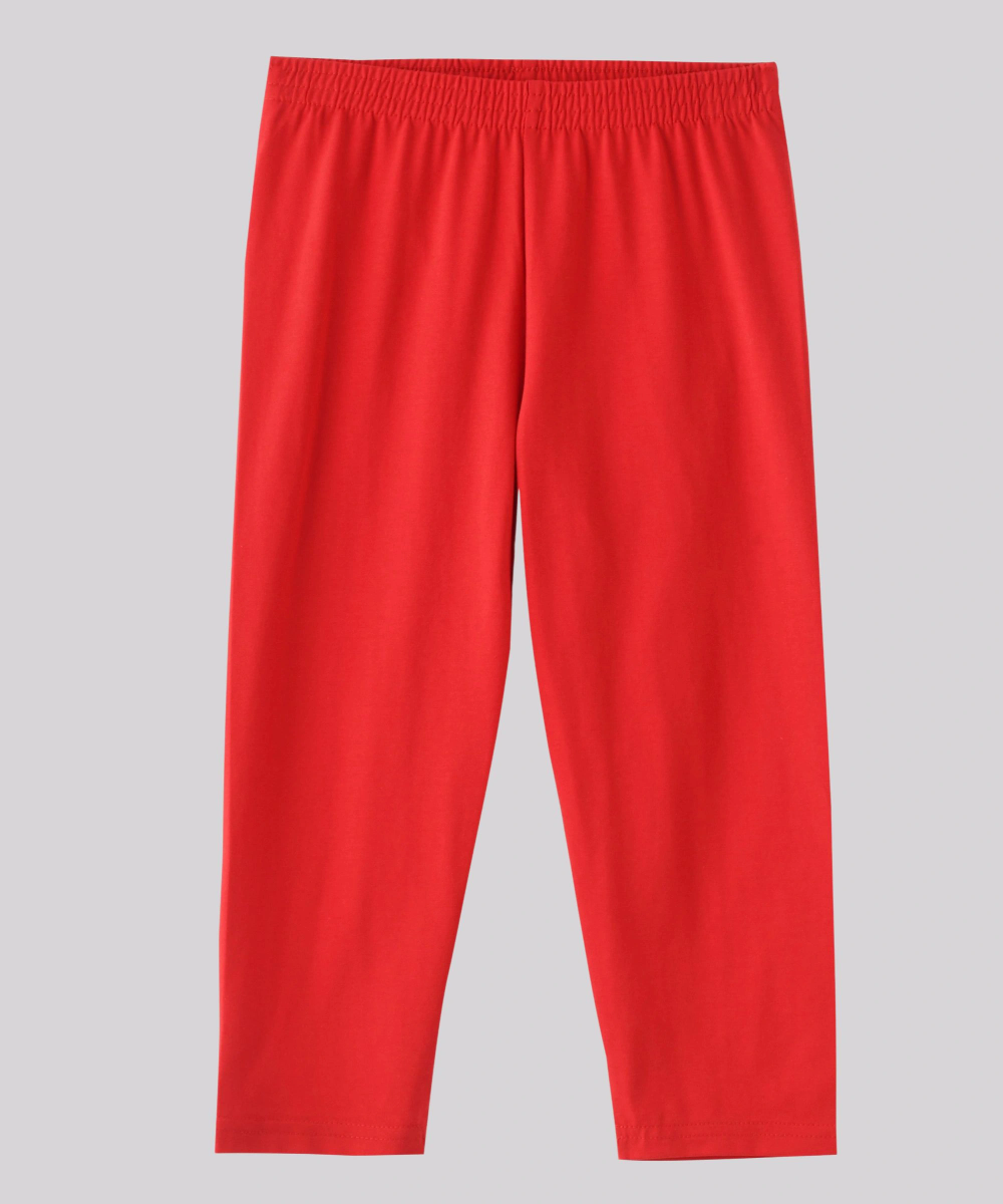 Nexgen Girl' Fully Elasticated Plain Leggings - Red
