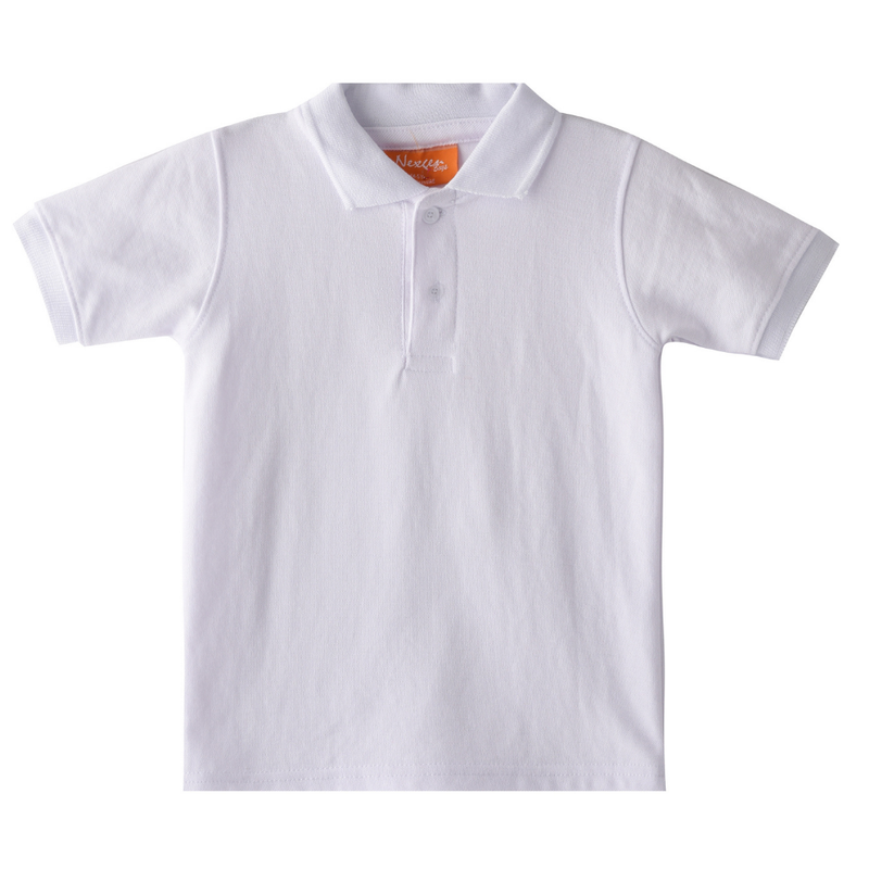 Nexgen Boys' Collar Neck Polo T-Shirt - White