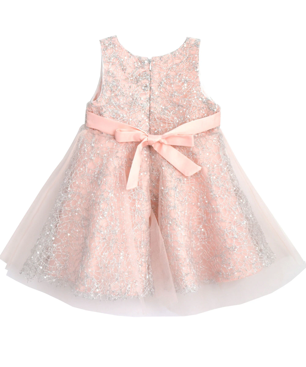 Smart Baby Baby Girl's Sleeveless Tulle Party Dress - Pink