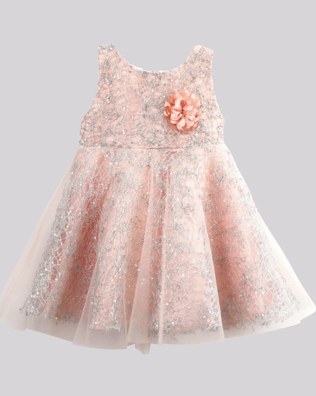 Smart Baby Baby Girl's Sleeveless Tulle Party Dress - Pink
