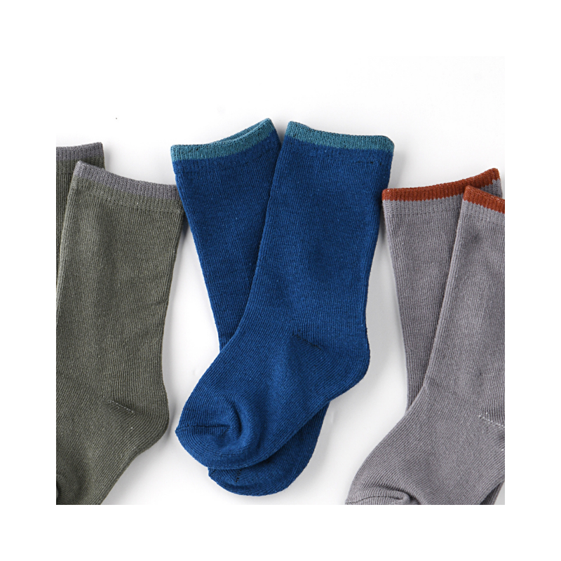 Genius Boy's Mid-Calf Crew Socks Blue/Grey - 3 Pcs