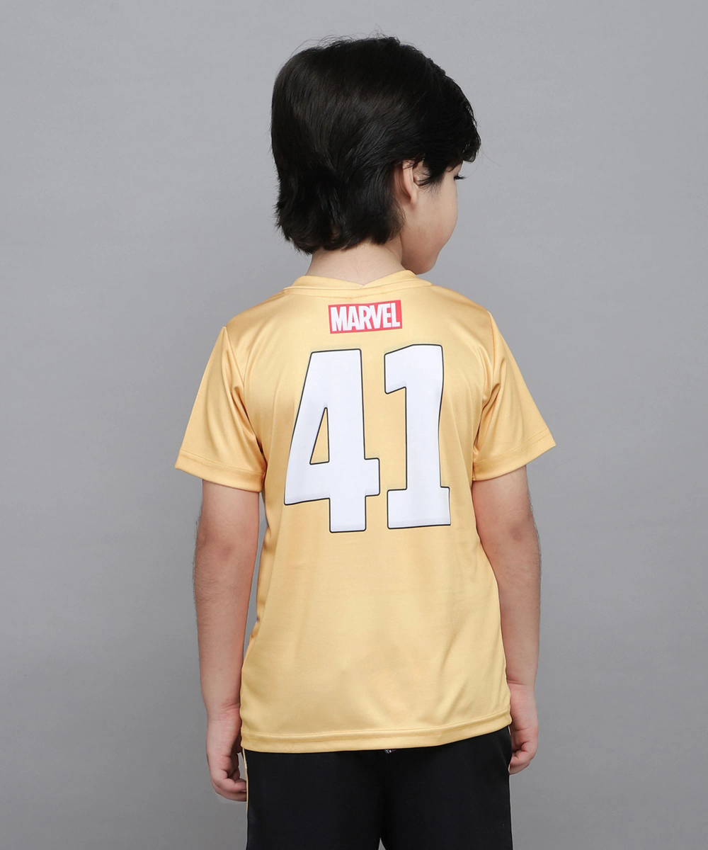 Marvel Boy's Captain America Active Sports T-Shirt - Yellow