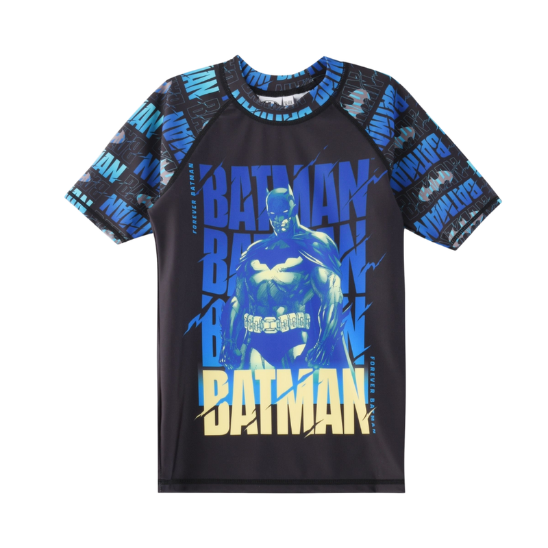 Batman Boy's Short Sleeves Rash Guard Top - Multicolor