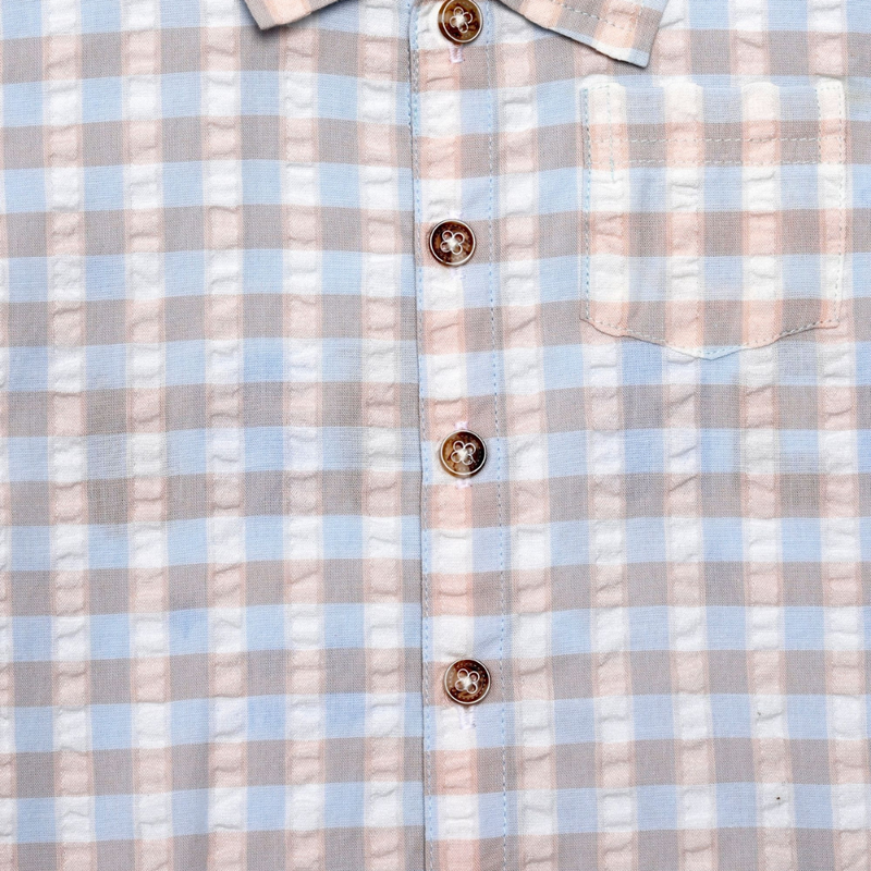 Smart Baby Boy Shirt with T-Shirt and Bermuda Set - Beige