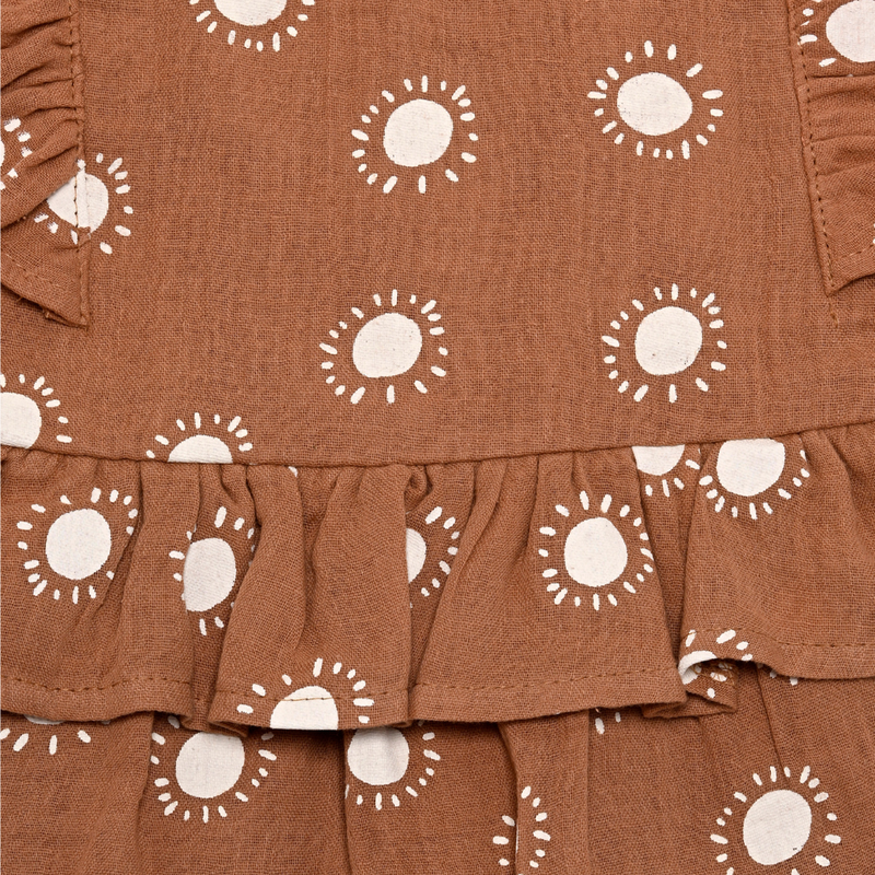 Smart Baby Baby Girl' Top with Culottes Pants - Brown - 2 Pcs