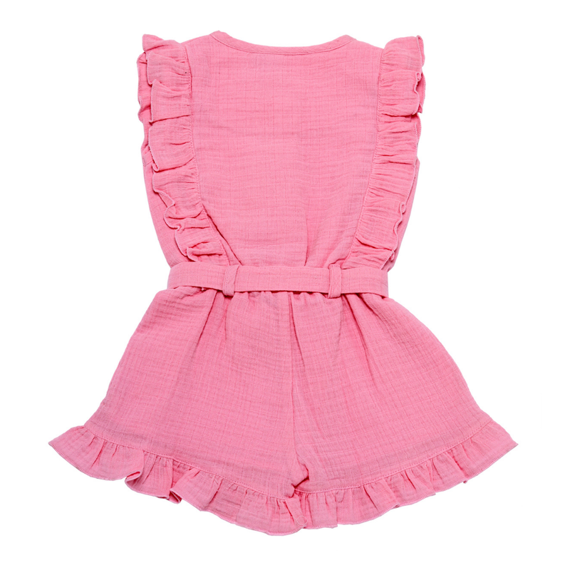 Smart Baby Baby Girl' Frill Sleeveless Playsuit - Pink