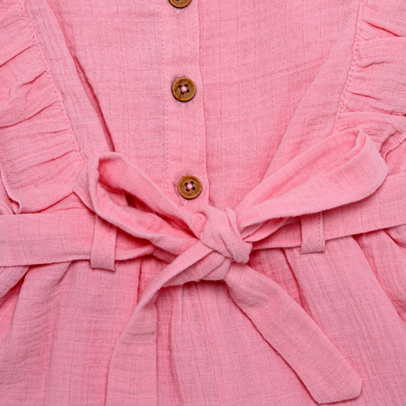Smart Baby Baby Girl' Frill Sleeveless Playsuit - Pink